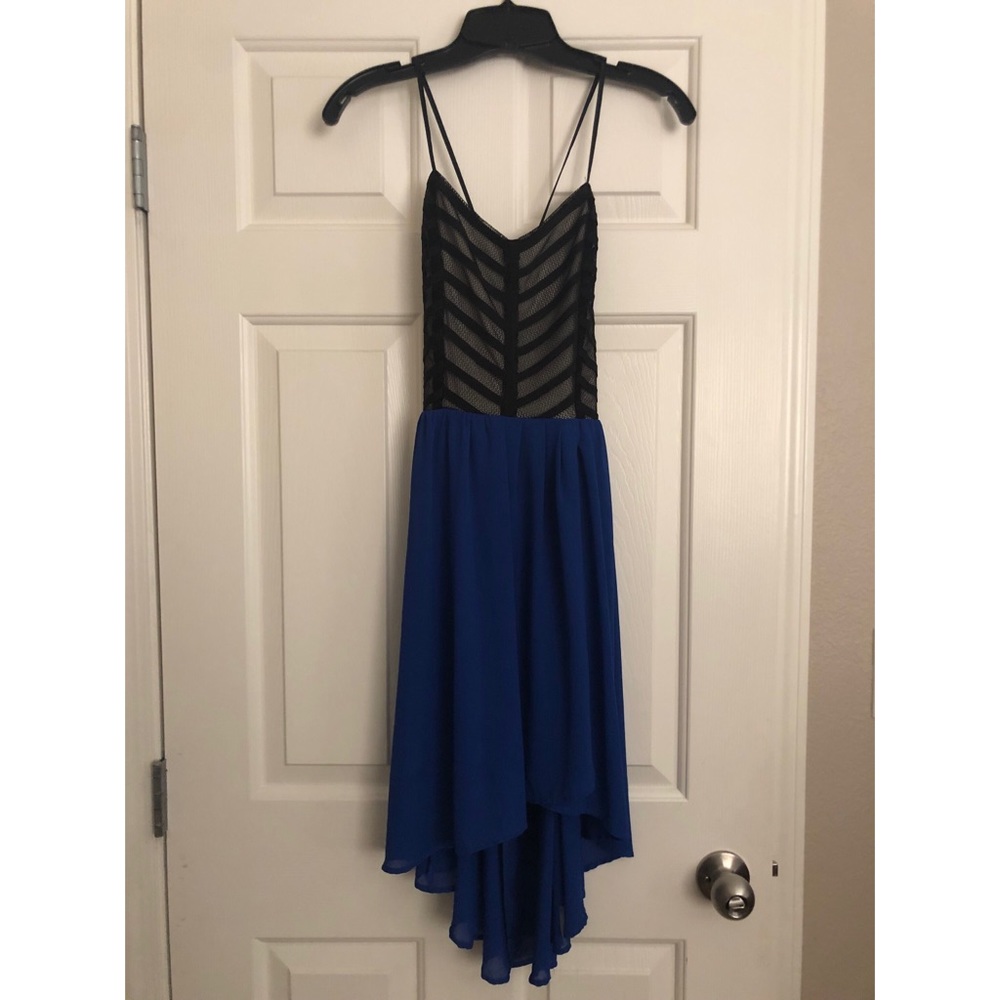 Blue and black dress